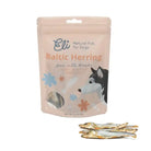 Package of Eli Baltic Herring natural fish for dogs with dried herring fillets on a white background
