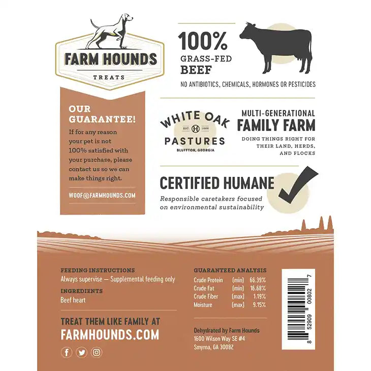 farm hounds beef liver dog treat back label