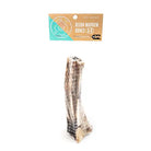 6-8" Bison marrow bone with a packaging label on a white background
