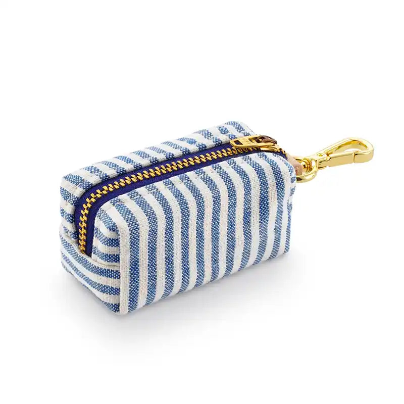 lake blue striped poo bag