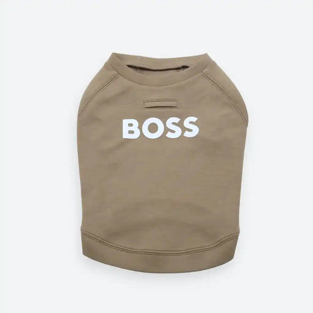 boss dog essentials sweater in tan back