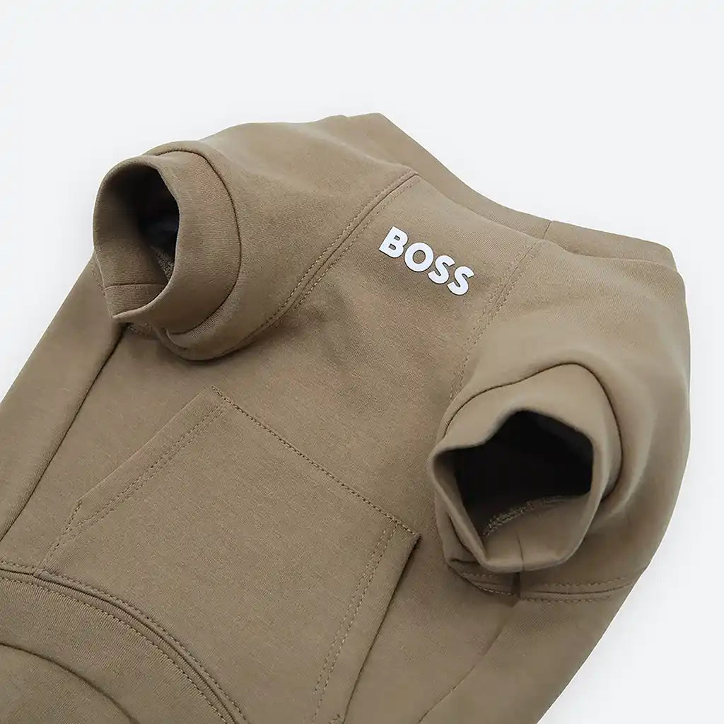 boss dog essentials sweater in tan underside