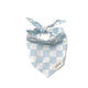 sky blue checked pet dog bandana