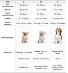 comfort harness size chart
