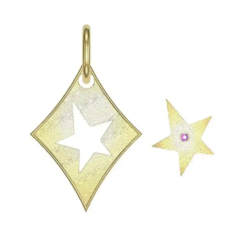 dog id tag with cut out star charm 