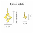 dimensions of diamond and star charms