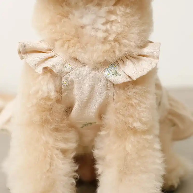 ditsy floral dog dress front closeup