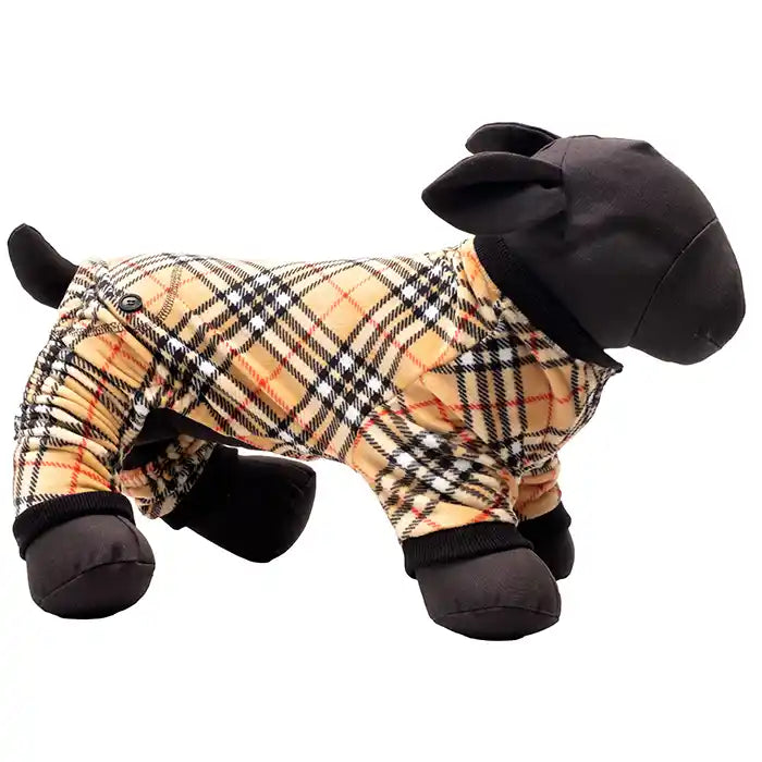 Mannequin wearing plaid dog pjs
