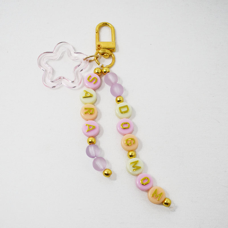 Dog Mom Key Chain with Sample Name 'Sara' Personalized