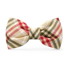 Plaid Eggnog Dog Bow Tie