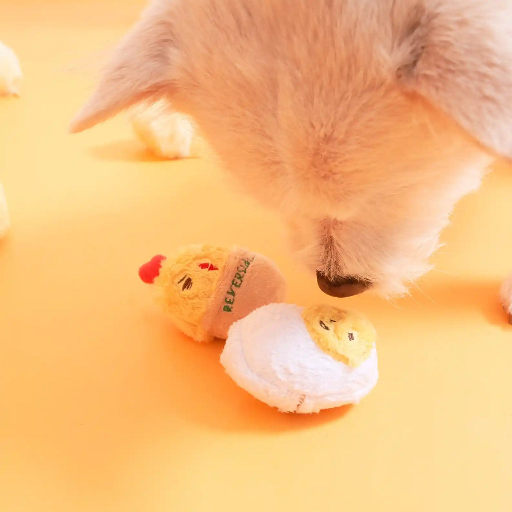 dog sniffing egg nosework toy