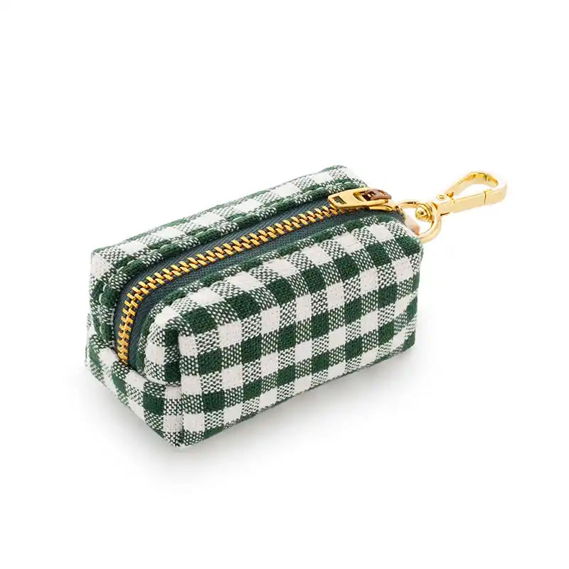 evergreen gingham waste bag dispenser