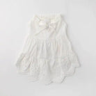 white Tiered Eyelet Dog Dress with Cooling Effect