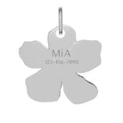 sterling silver flower id tag engraving sample