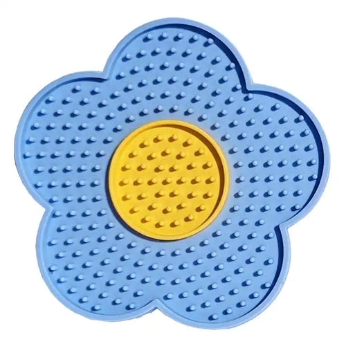 blue flower lick mat