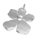 sterling silver flower dog id tag