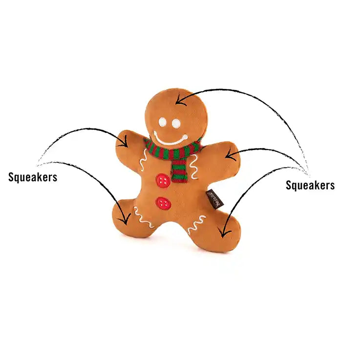 gingerbread man dog toy info