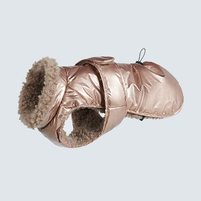 metallic winter dog jacket