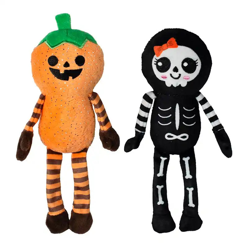 plush, squeaky pair of halloween dog toys