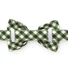 back of green gingham dog bowtie