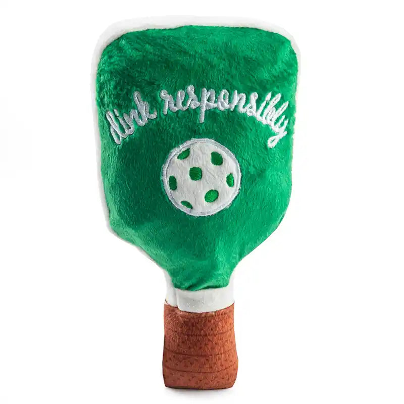 green pickleball paddle dog toy