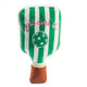 green striped pickleball paddle dog toy
