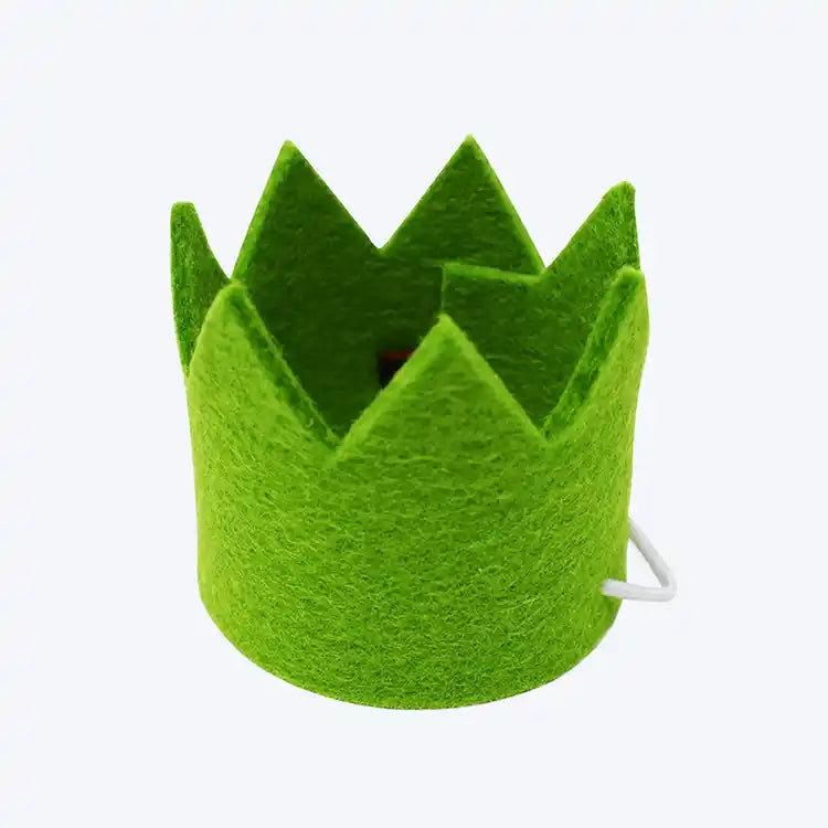 felt green party dog crown
