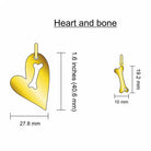 heart and bone dog whisker link dimensions