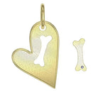 heart and bone whisker link in 14k gold