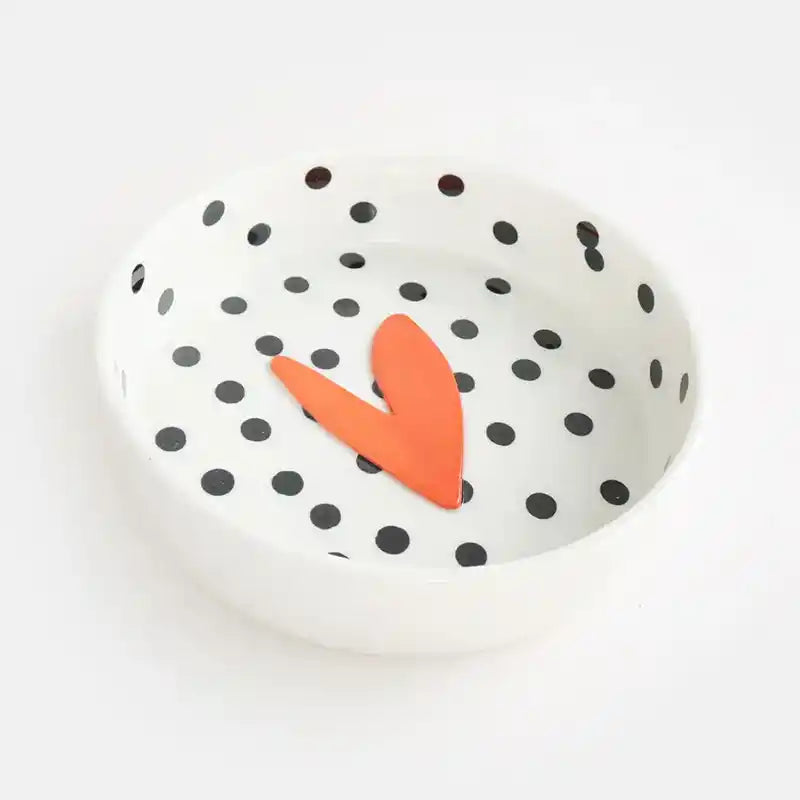 heart ceramic pet saucer bowl