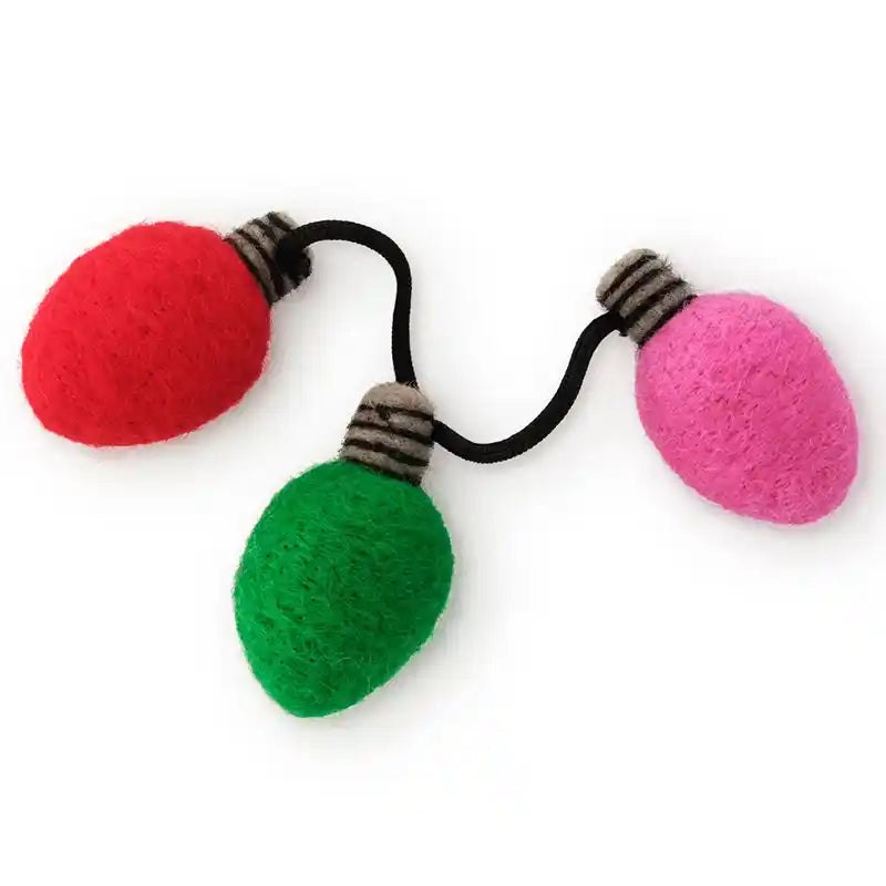 Colorful Holiday String Lights Catnip Toy