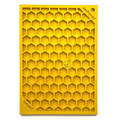 honeycomb pattern yellow dog lick mat