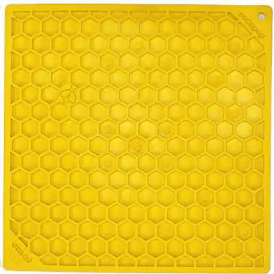 honeycomb pattern yellow dog lick mat large