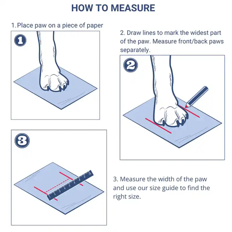 how to measure for spark paws dog winter booties