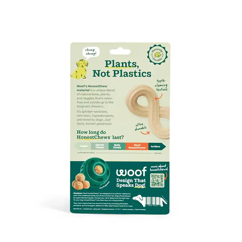 Woof HonestChew Infinity Back of Packaging