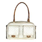 quilted ivory dog carrier