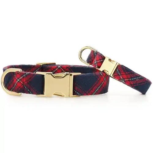 Upcycled Brown Check Louis Vuitton Dog Collar with Matching Bow