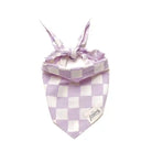 lavender checked pet dog bandana