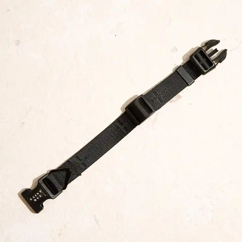 Chic Black dog collar with embossed cross design by Saint Rue