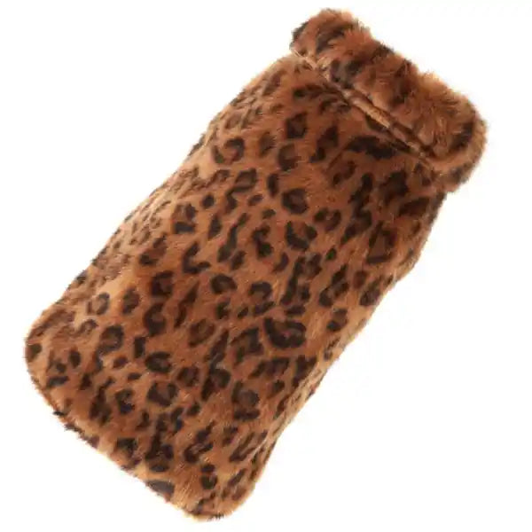 up country faux fur leopard dog coat