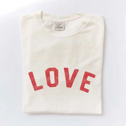 love graphic t-shirt folded