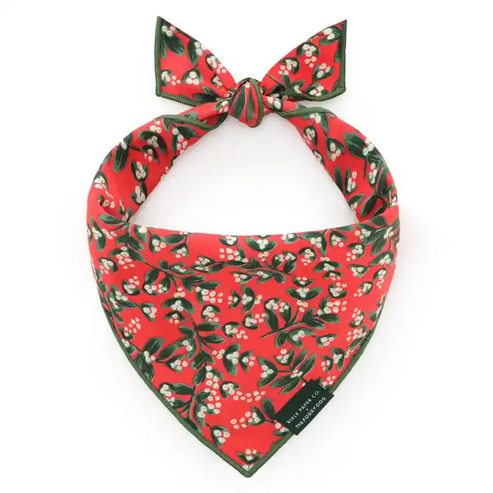 foggy dog mistletoe bandana