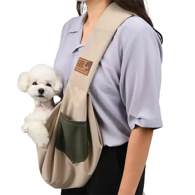 maltese in oxford sling bag dog carrier