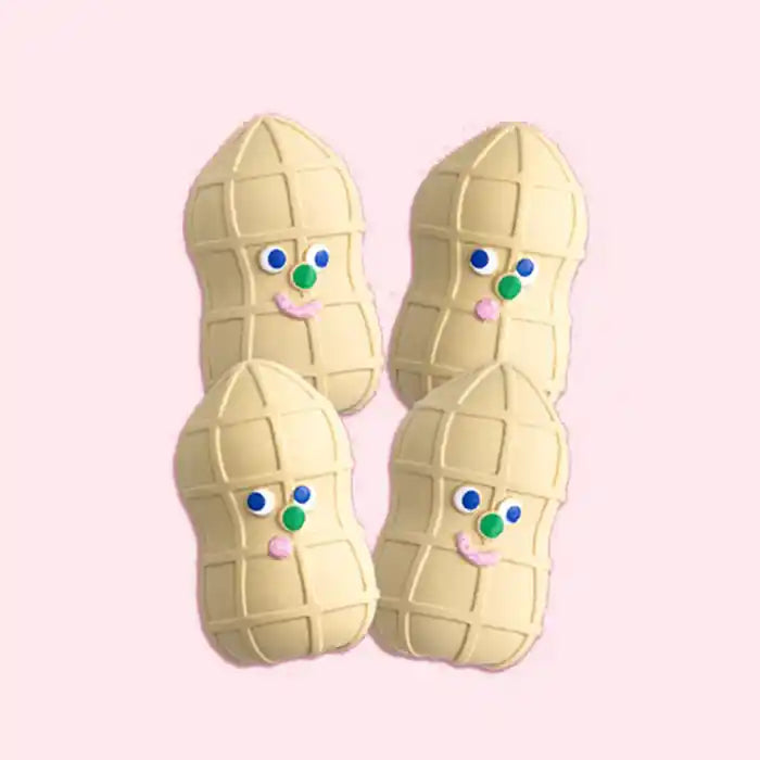 4 squeaky peanut dog toys