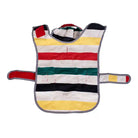 striped red yellow black green interior of a pendleton dog raincoat