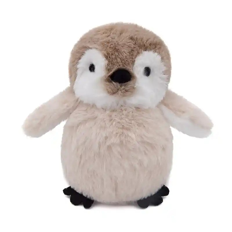Plush penguin dog toy on a white background
