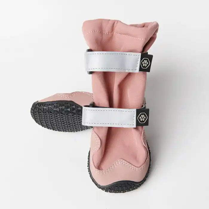 pink stay on dog winter booties