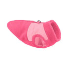 Pink fleece dog coat on a white background