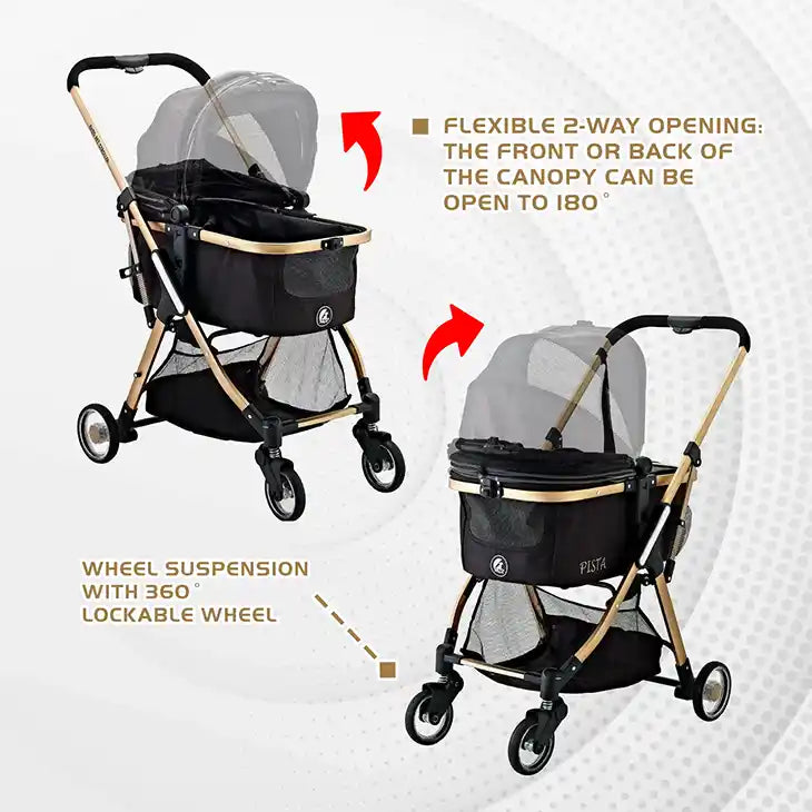 Pet Stroller Holds up to 45lbs Best Lightweight Dog Stroller