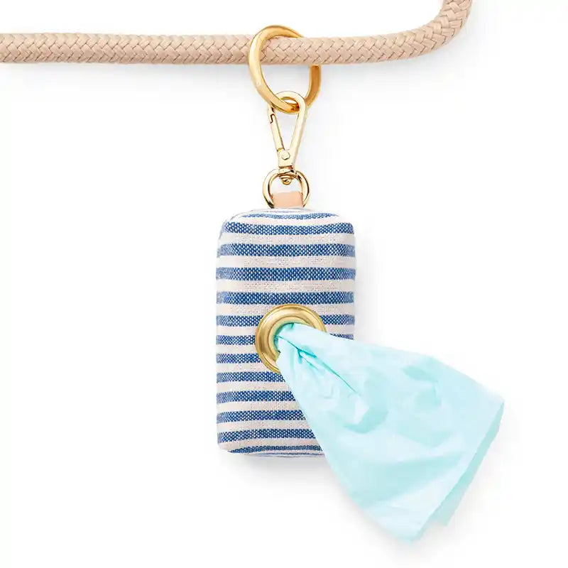 lake blue poo bag styled